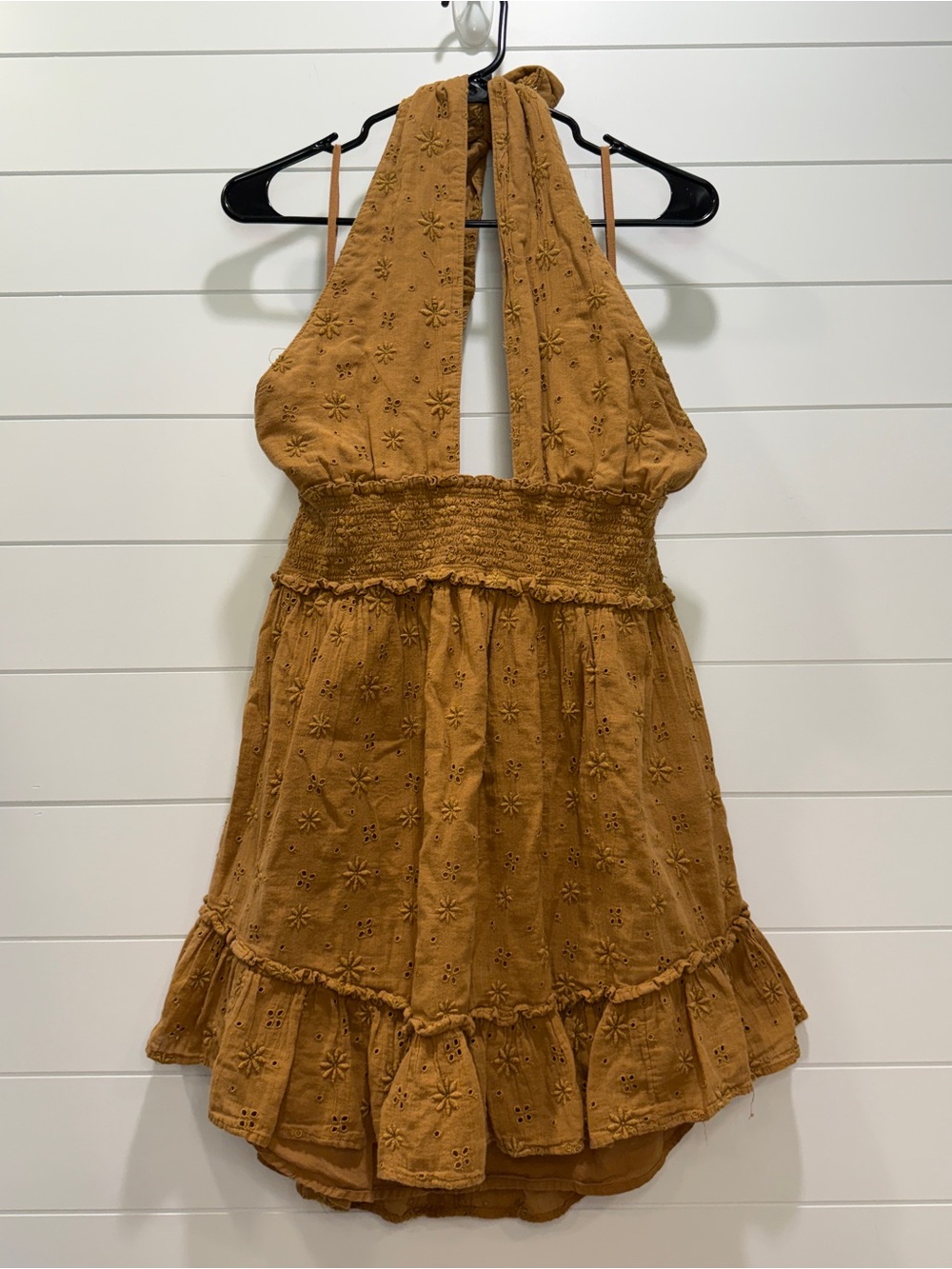 aerie Rust Halter Ruffle Mini Dress - Picture 5 of 8